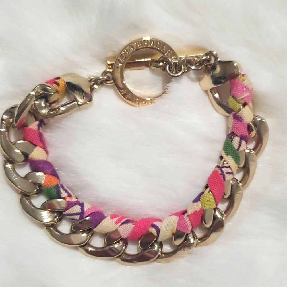 Vera Bradley rope gold pink tan bracelet in like NEW condition